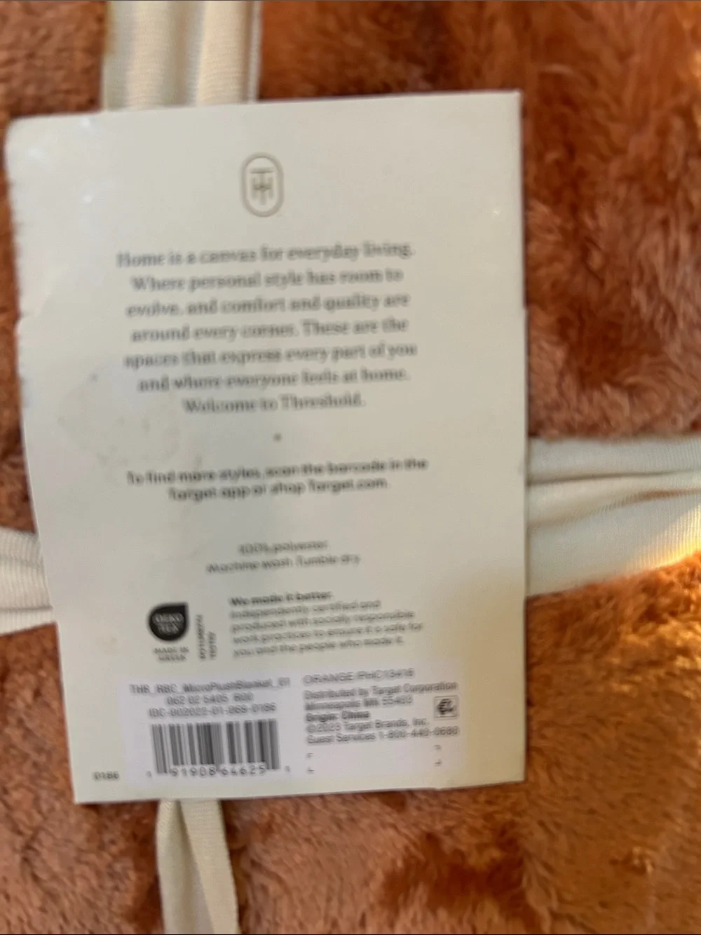 Threshold Microlush Blanket – Peach Plush Throw